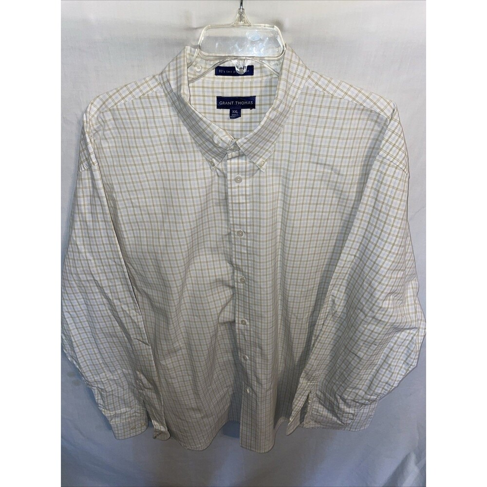 Grant Thomas Men’s Dress Shirt Size 2XL White Striped Business Formal City